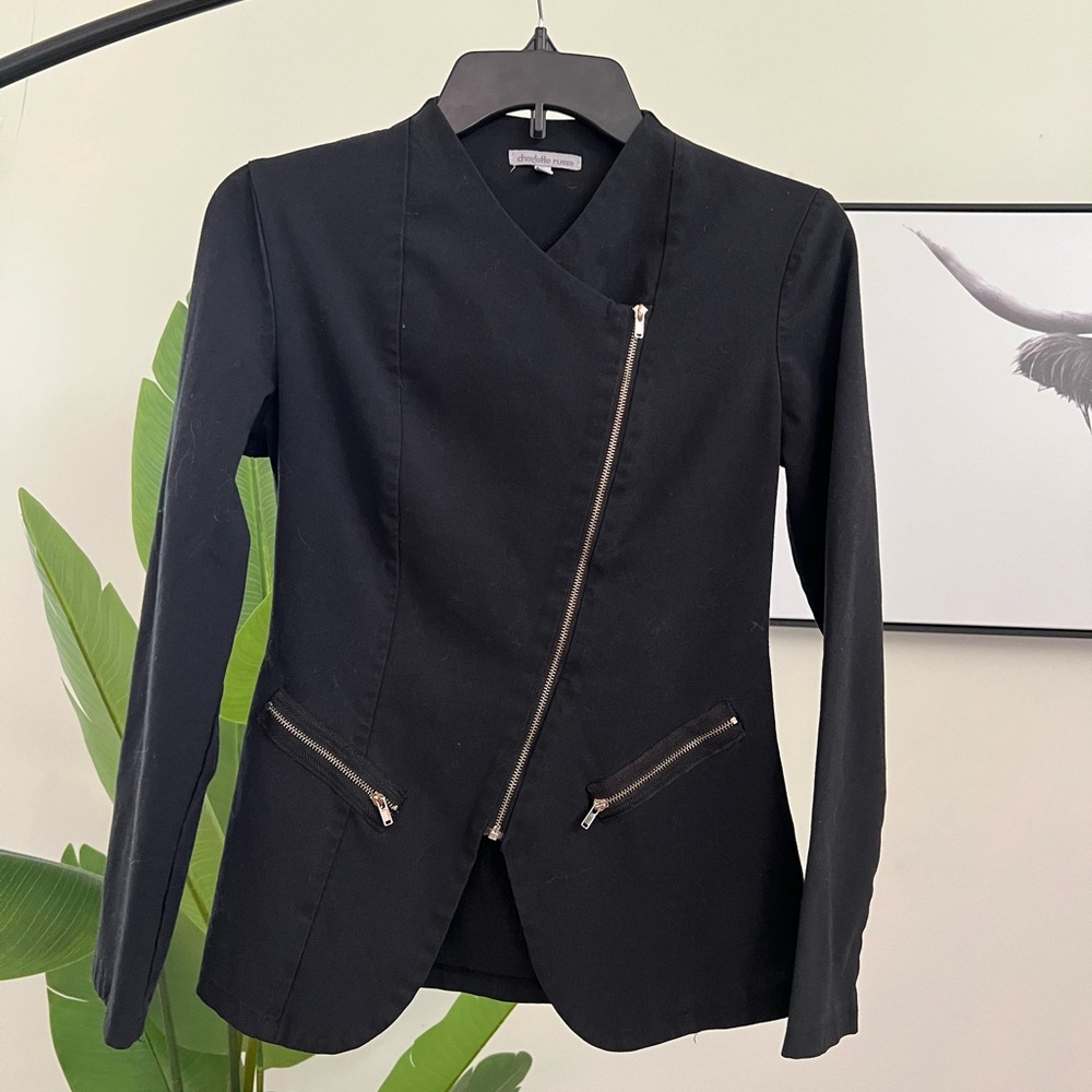 Black Zip Up Blazer